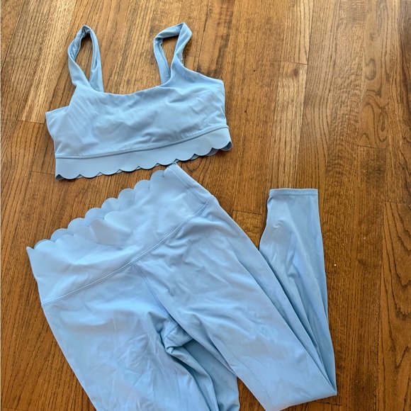 JoyLab Pants - JoyLab Light Blue Scalloped Edge Sports Bra